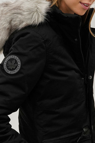 Canada Weather Gear Faux Fur Lined Parka Jacket - Black