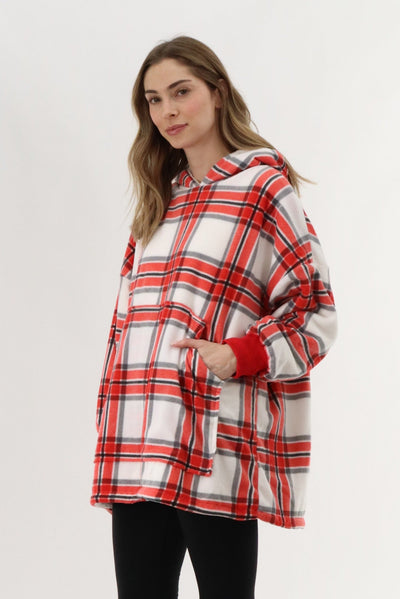 Canada Weather Gear Oversized Fleece Pajama Top - Red - Womens Pajamas - Canada Weather Gear