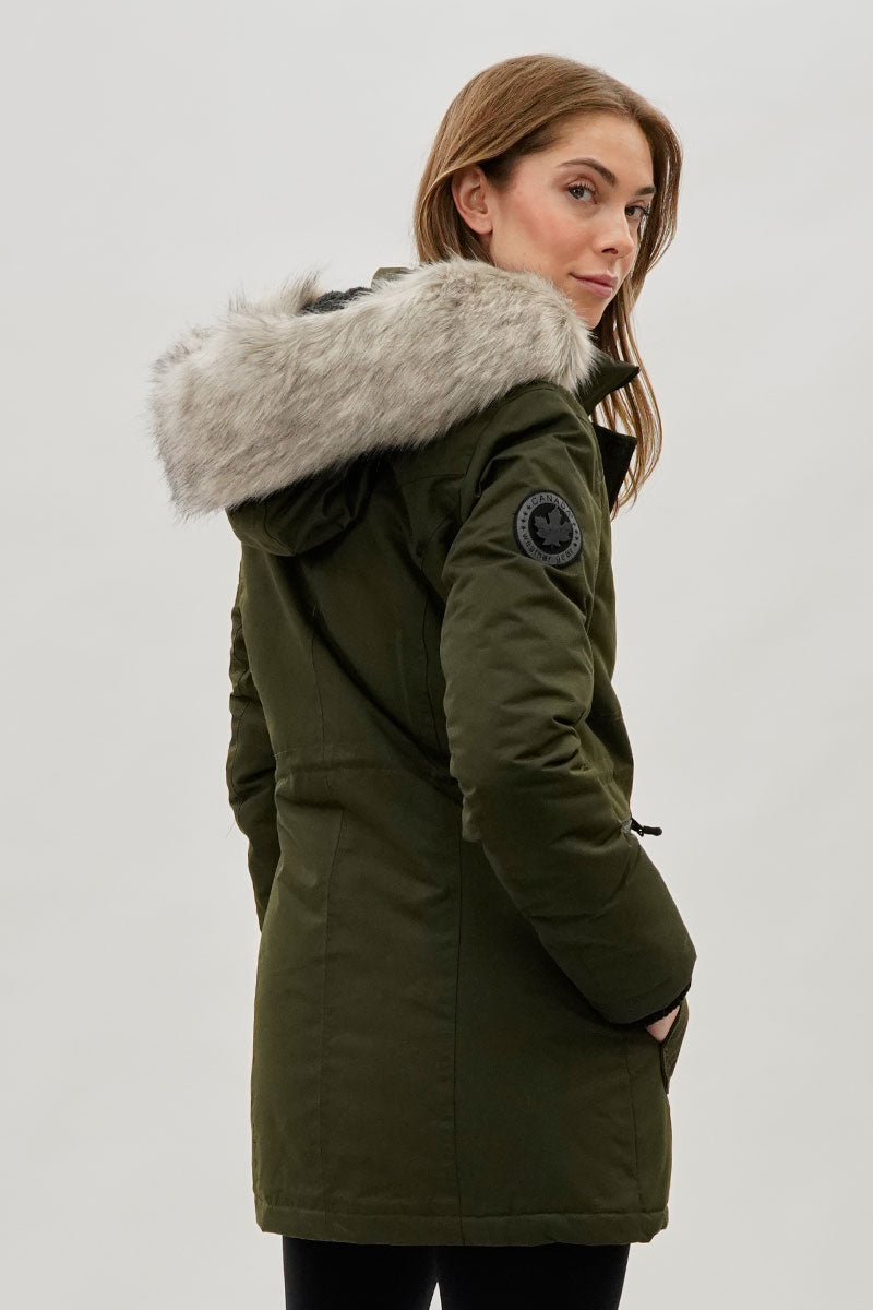 Canada Weather Gear Faux Fur Lined Parka Jacket - Olive