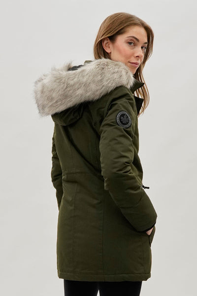 Canada Weather Gear Faux Fur Lined Parka Jacket - Olive