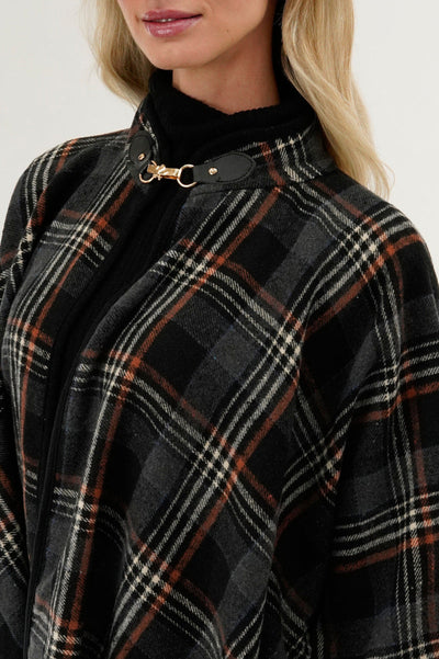 Canada Weather Gear Plaid Poncho - Black - Womens Ponchos - Canada Weather Gear