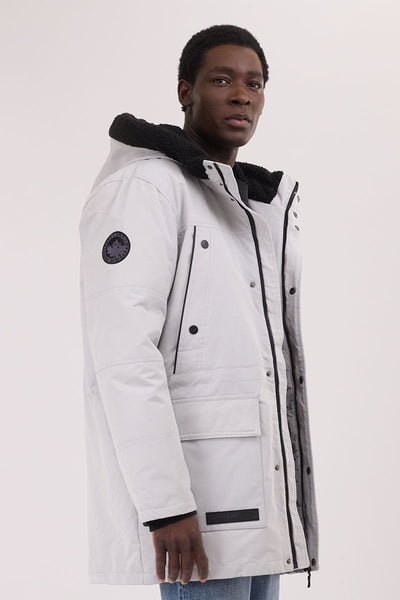 Canada Weather Gear Sherpa Lined Hood Parka Jacket - White