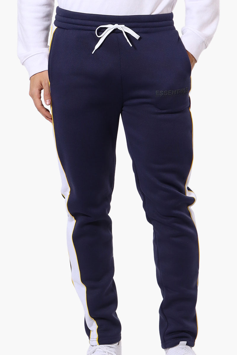 Essentials Super Triple Goose Side Stripe Tie Waist Sweatpants - Navy - Mens Joggers & Sweatpants - International Clothiers