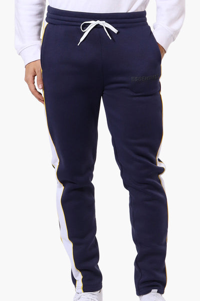 Essentials Super Triple Goose Side Stripe Tie Waist Sweatpants - Navy - Mens Joggers & Sweatpants - Canada Weather Gear