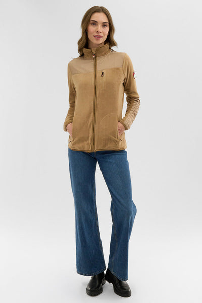 Canada Weather Gear Fleece Lightweight Jacket - Beige - Womens Lightweight Jackets - Canada Weather Gear