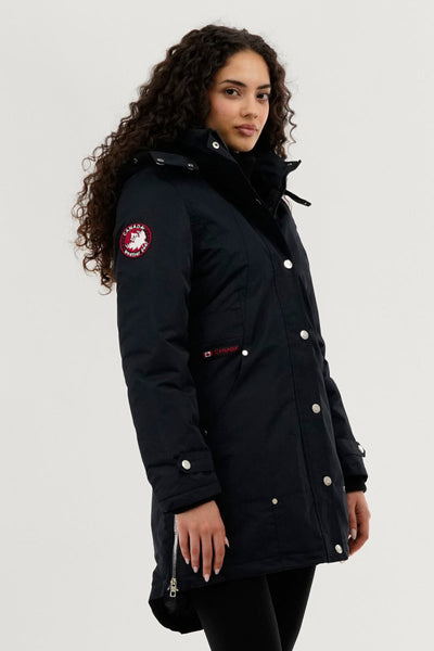 Canada Weather Gear Sherpa Lined Parka Jacket - Navy - Womens Parka Jackets - Canada Weather Gear