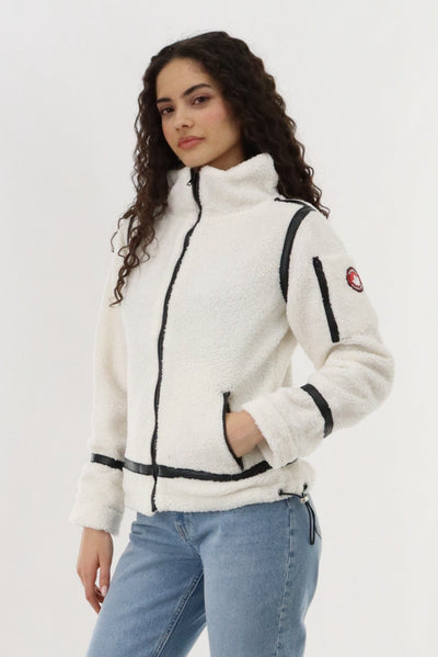 Canada Weather Gear Sherpa Contrast Lightweight Jacket - White - Womens Lightweight Jackets - Canada Weather Gear