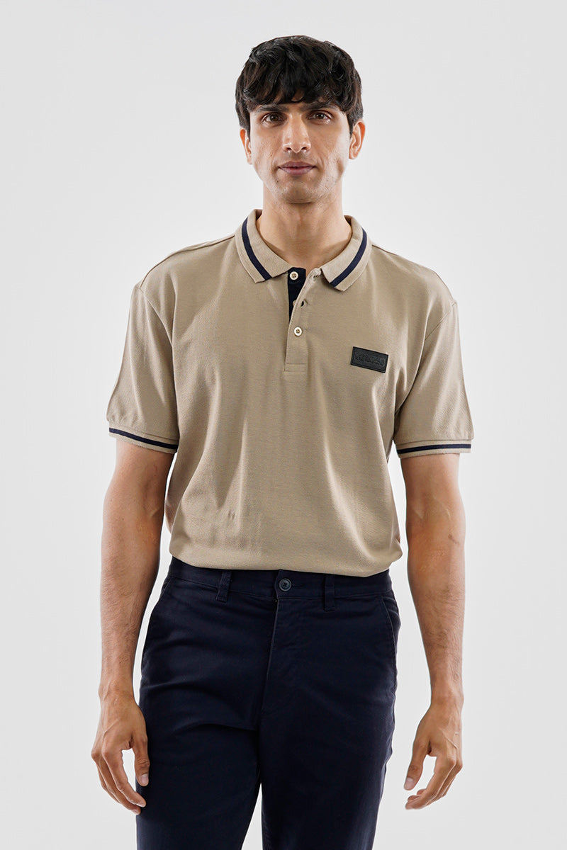 Essentials Super Triple Goose Basic Stripe Polo Shirt - Camel - Mens Polo Shirts - Canada Weather Gear