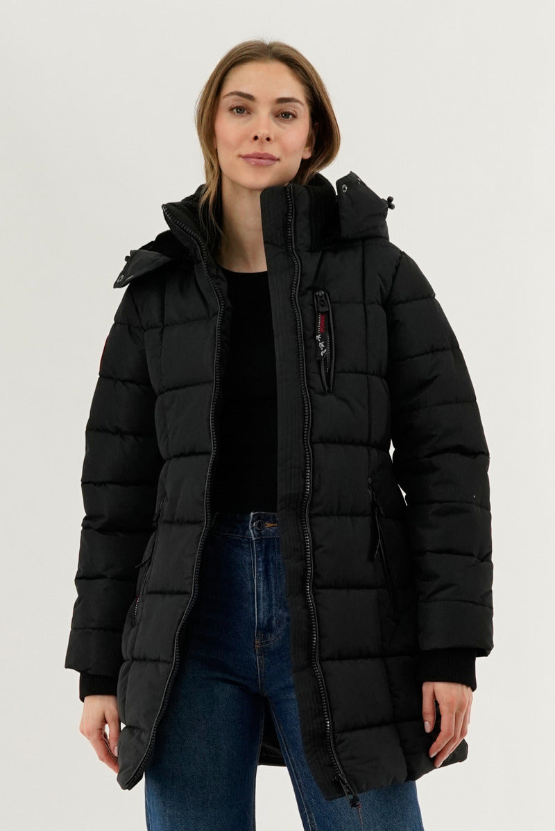 Canada Weather Gear Square Quilted Parka Jacket - Black