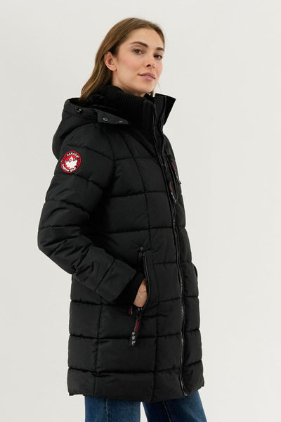 Canada Weather Gear Square Quilted Parka Jacket - Black