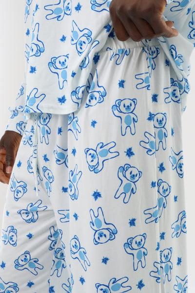 Canada Weather Gear Long Teddy Bear Pajama Pants - White - Mens Pajamas - Canada Weather Gear