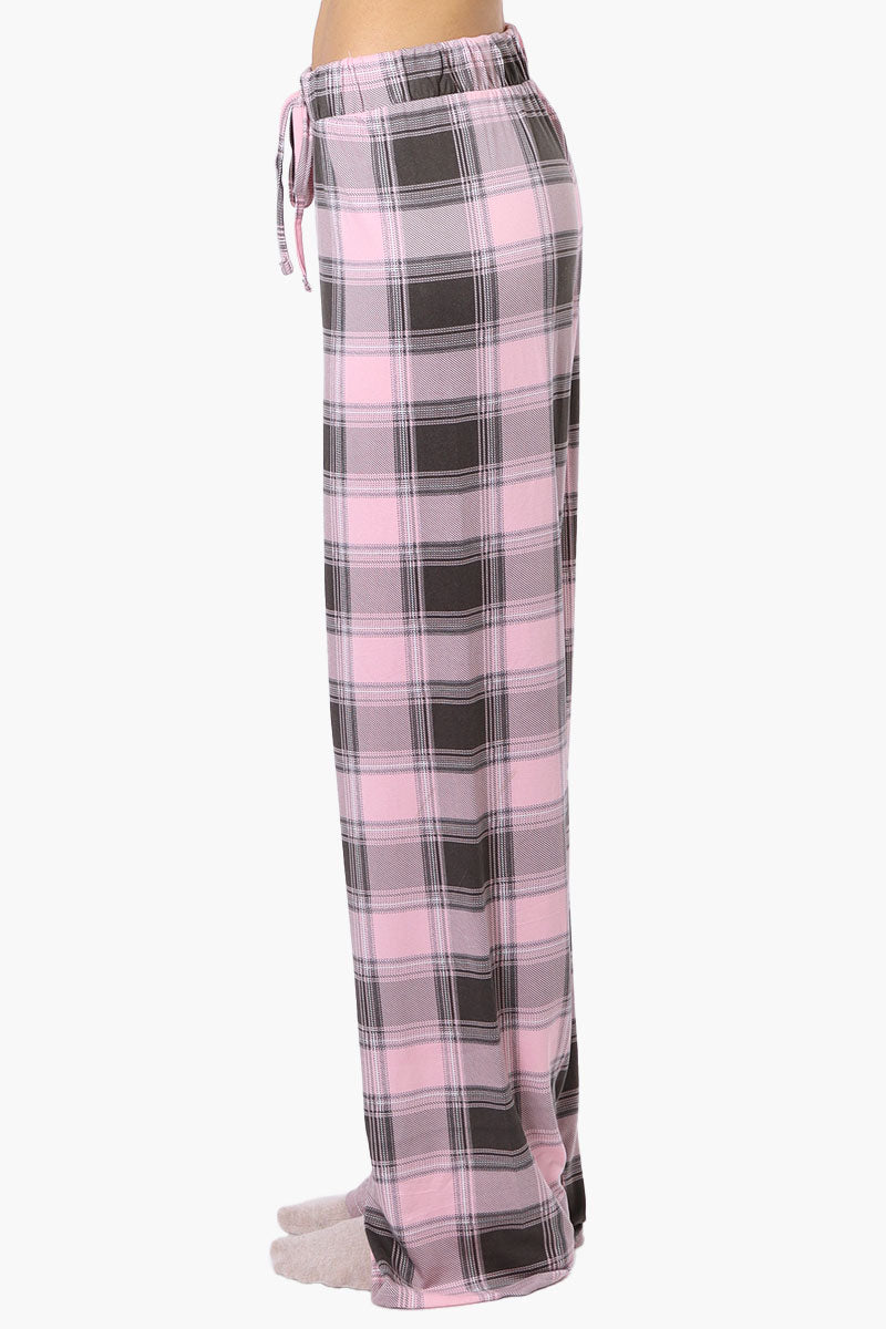 Canada Weather Gear Plaid Wide Leg Pajama Bottoms - Pink - Womens Pajamas - Canada Weather Gear