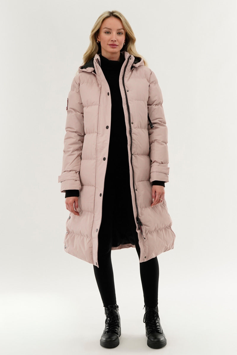Canada Weather Gear Quilted Maxi Parka Jacket - Pink - Womens Parka Jackets - Canada Weather Gear
