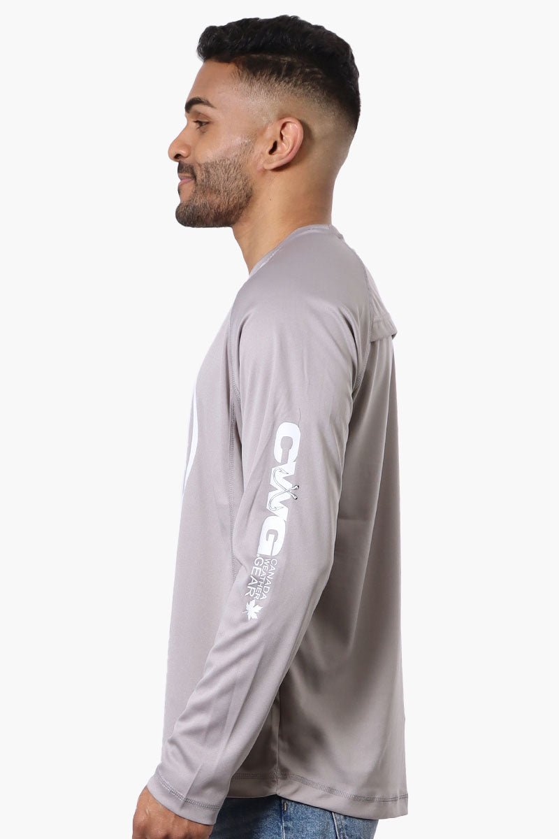 Canada Weather Gear Athletic Chest Logo Long Sleeve Top - Grey - Mens Long Sleeve Tops - Canada Weather Gear