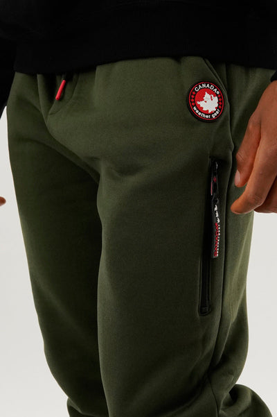 Canada Weather Gear Fleece Contrast Insert Jogger - Olive - Mens Joggers & Sweatpants - Canada Weather Gear