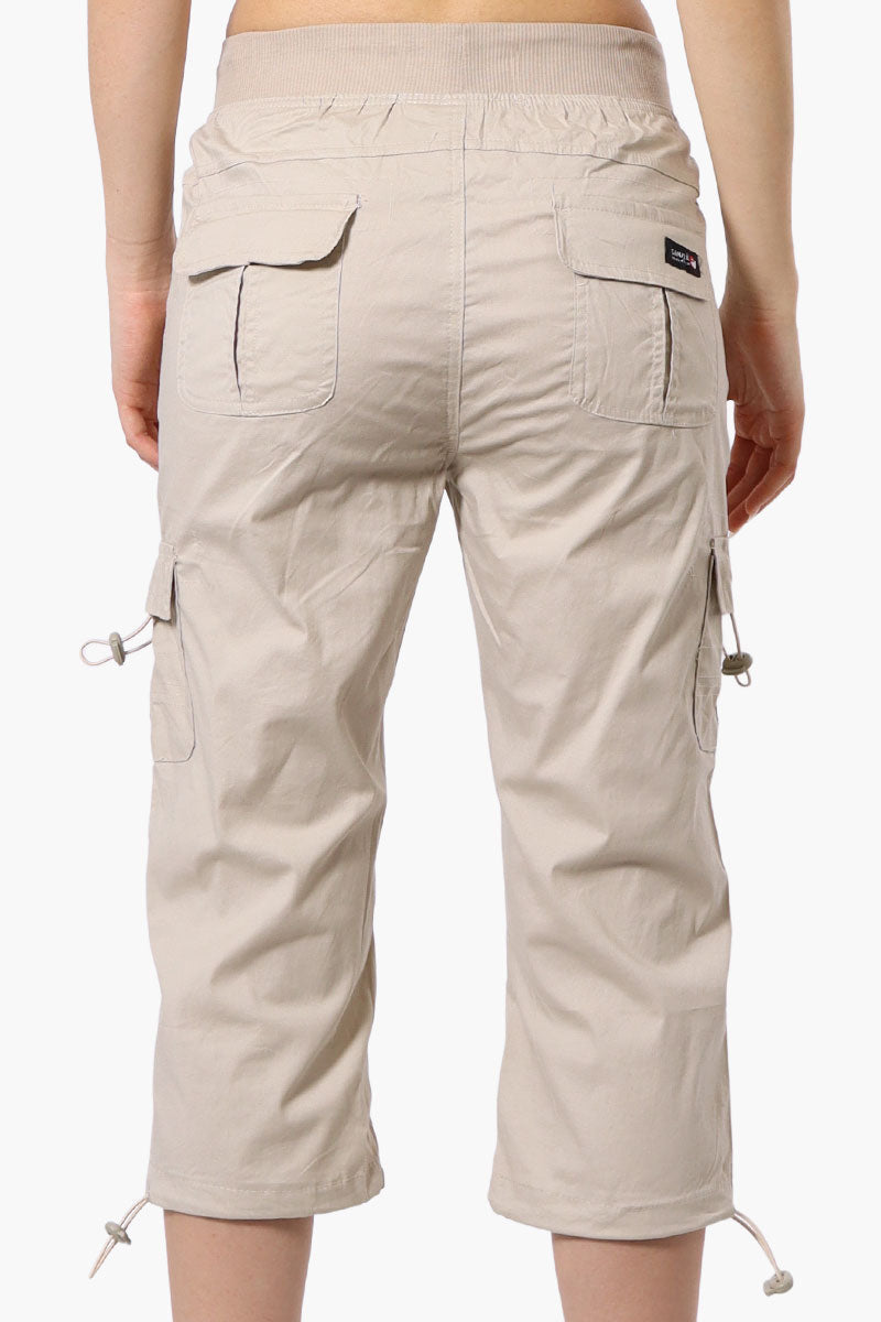 Canada Weather Gear Bungee Waist Cargo Capris - Beige - Womens Shorts & Capris - Canada Weather Gear