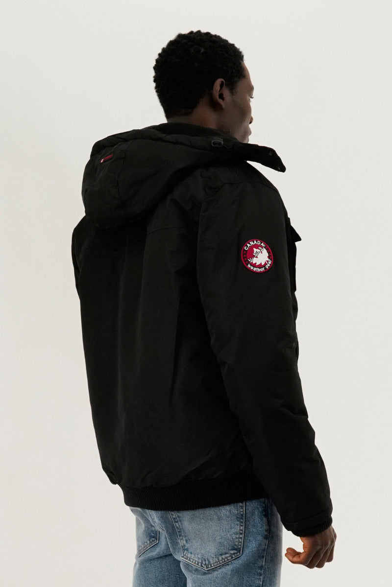 Canada Weather Gear Puffer Bomber Jacket - Black - Mens Bomber Jackets - Canada Weather Gear