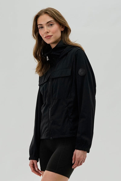 Canada Weather Gear Hooded Utility Lightweight Jacket - Black - Womens Lightweight Jackets - Canada Weather Gear