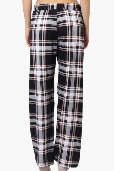 Canada Weather Gear Plaid Wide Leg Pajama Bottoms - Black - Womens Pajamas - Canada Weather Gear