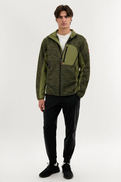 Canada Weather Gear Fleece Lightweight Jacket - Olive - Mens Lightweight Jackets - Canada Weather Gear