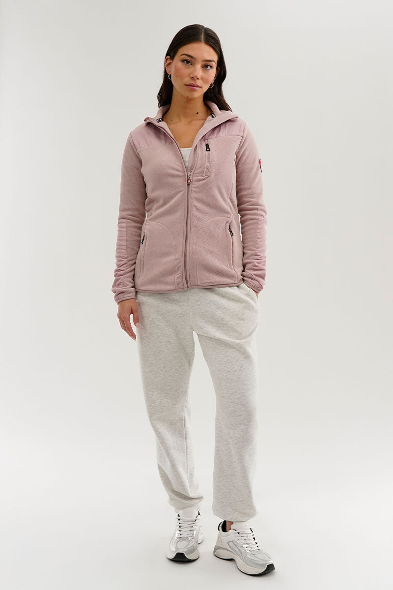 Canada Weather Gear Fleece Zip Up Lightweight Jacket - Pink - Womens Lightweight Jackets - Canada Weather Gear