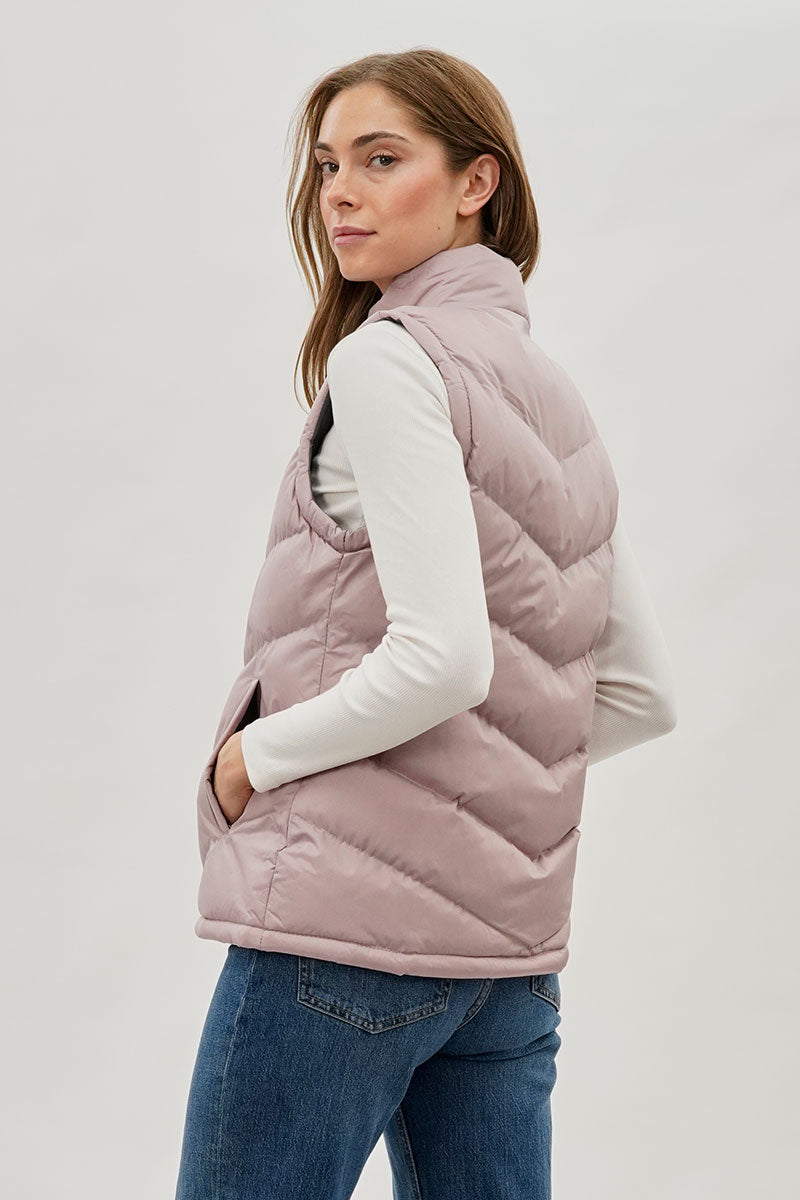 Canada Weather Gear Chevron Puffer Vest - Blush