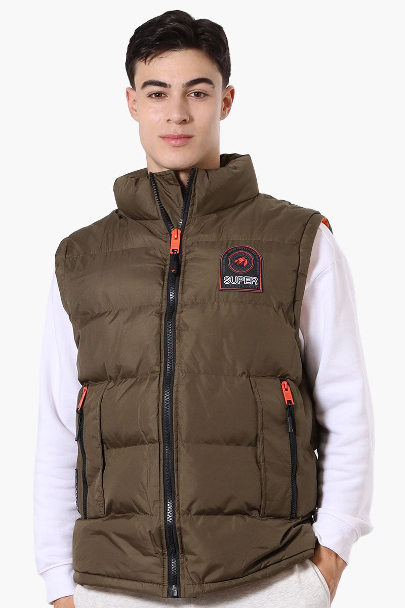 Super Triple Goose Double Pocket Bubble Vest - Olive - Mens Vests - Canada Weather Gear