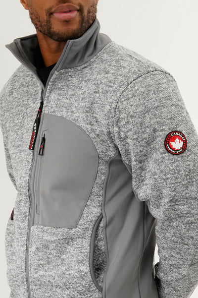 Canada Weather Gear Fleece Lightweight Jacket - Grey - Mens Lightweight Jackets - Canada Weather Gear