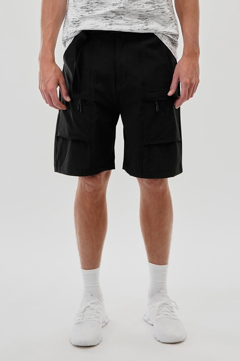 Canada Weather Gear Solid Belted Ripstop Cargo Shorts - Black - Mens Shorts & Capris - Canada Weather Gear