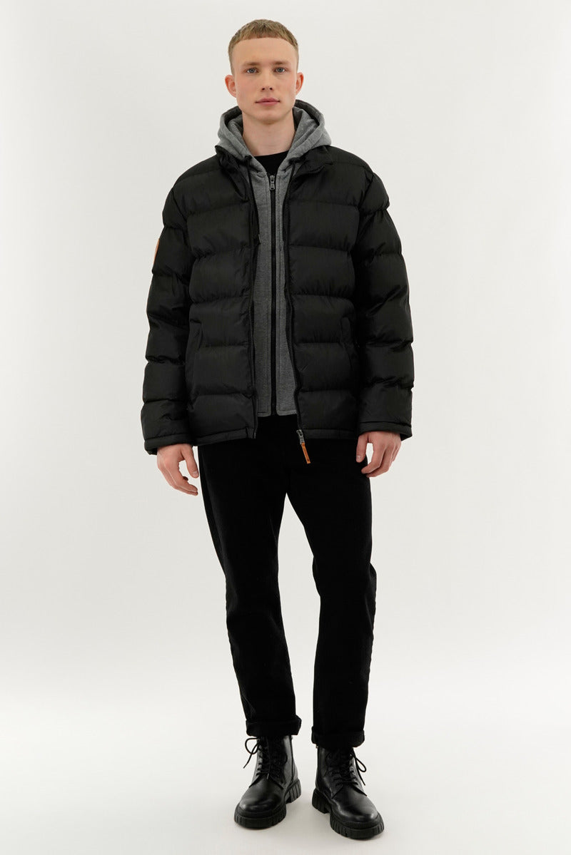 Canada Weather Gear Fleece Quilted Bomber Jacket - Black - Mens Bomber Jackets - Canada Weather Gear