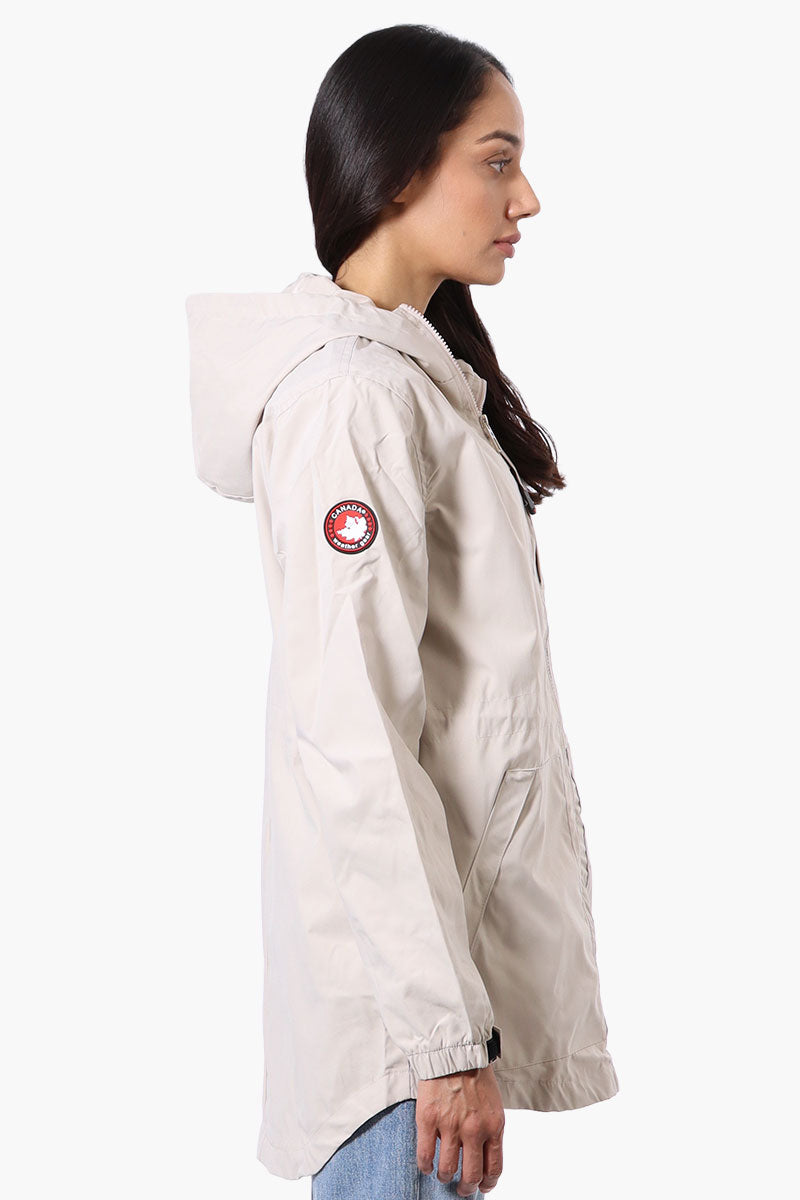 Canada Weather Gear Coated Microfiber Hooded Lightweight Jacket - Cream - Womens Lightweight Jackets - Canada Weather Gear