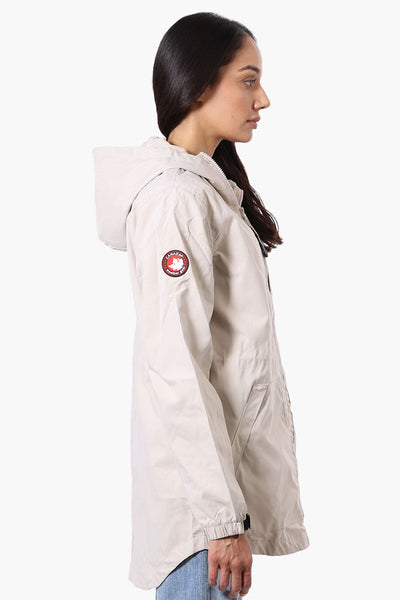 Canada Weather Gear Coated Microfiber Hooded Lightweight Jacket - Cream - Womens Lightweight Jackets - Canada Weather Gear