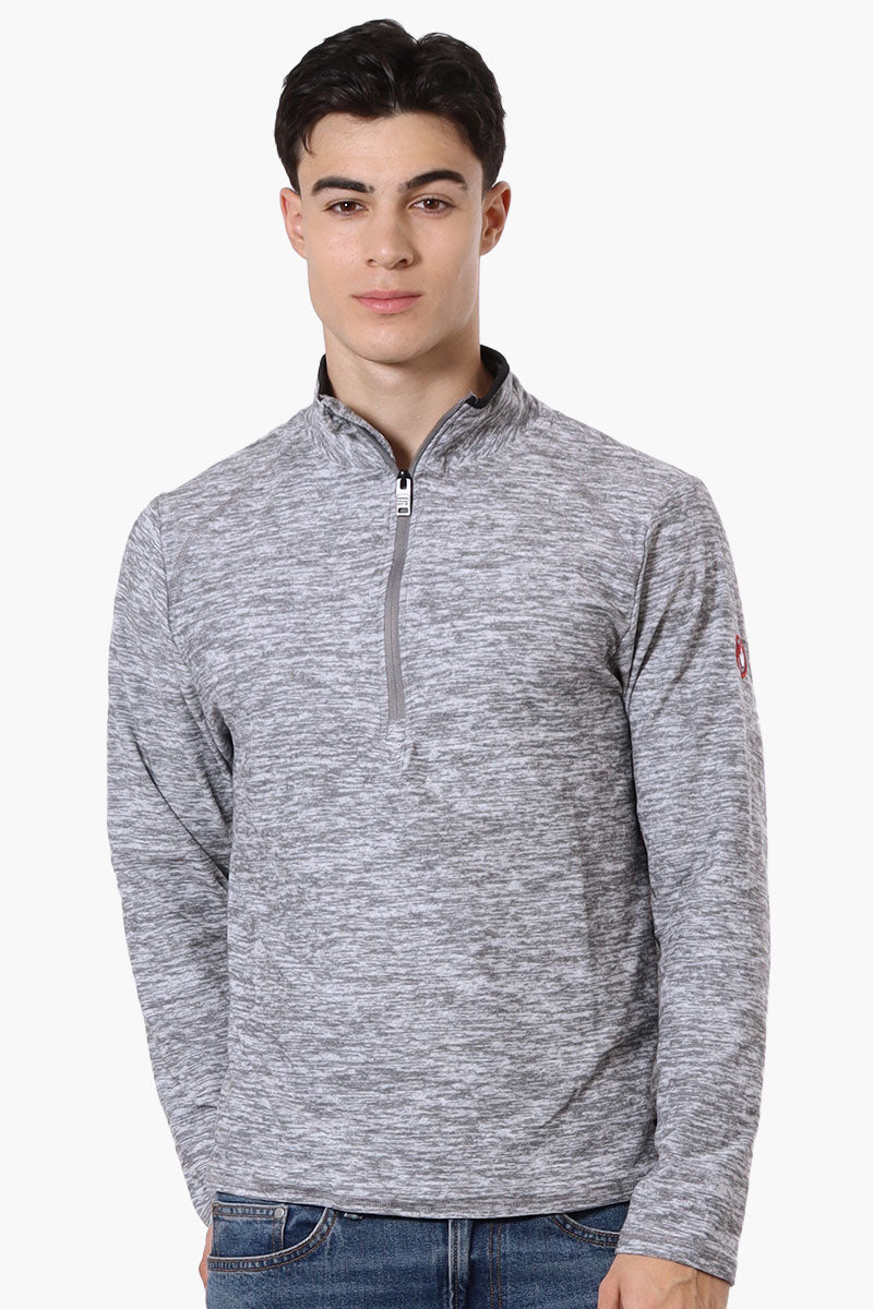 Canada Weather Gear Basic 1/4 Zip Long Sleeve Top - Grey - Mens Long Sleeve Tops - Canada Weather Gear