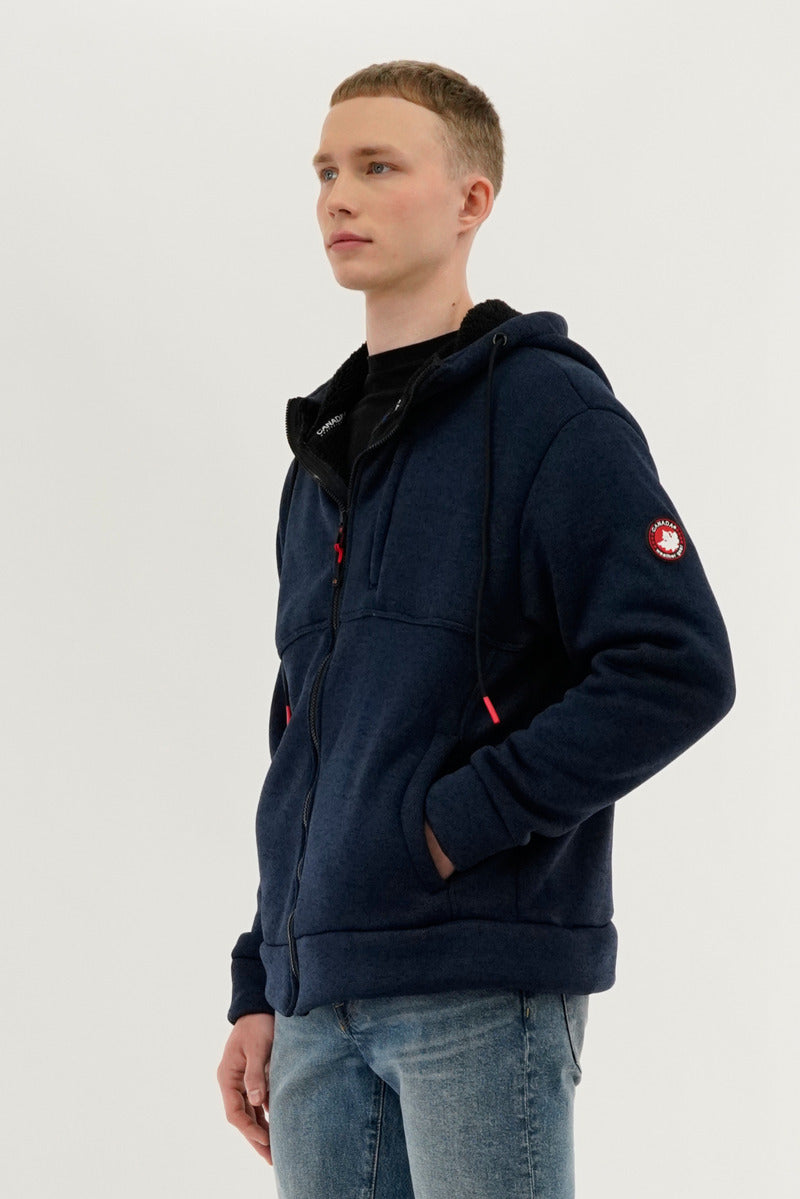 Canada Weather Gear Sherpa Lined Lightweight Jacket - Navy - Mens Lightweight Jackets - Canada Weather Gear