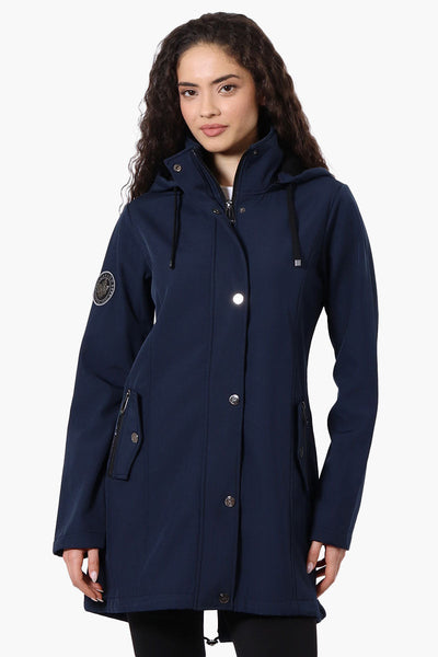 Canada Weather Gear Hooded Soft Shell Lightweight Jacket - Navy - Womens Lightweight Jackets - Canada Weather Gear