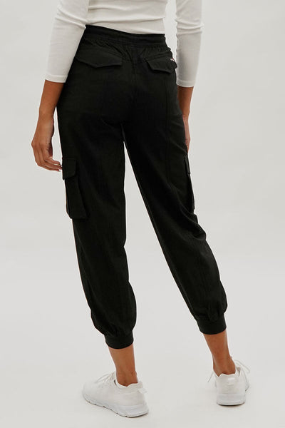 Canada Weather Gear Tie Waist Cargo Joggers - Black - Womens Joggers & Sweatpants - Canada Weather Gear