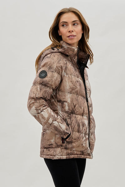Canada Weather Gear Camo Print Chevron Bomber Jacket - Brown