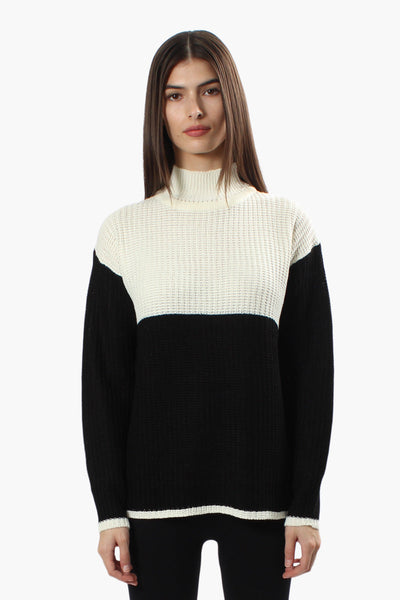 Canada Weather Gear Colour Block Pullover Sweater - Cream - Womens Pullover Sweaters - Canada Weather Gear
