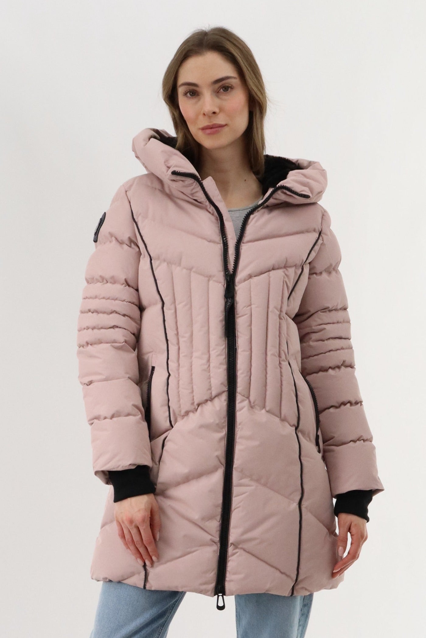 Canada Weather Gear Quilted Hooded Parka Jacket - Blush - Womens Parka Jackets - Canada Weather Gear