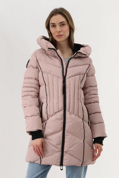 Canada Weather Gear Quilted Hooded Parka Jacket - Blush - Womens Parka Jackets - Canada Weather Gear