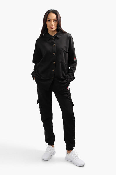 Canada Weather Gear Solid Front Pocket Shacket - Black - Womens Shirts & Blouses - Canada Weather Gear