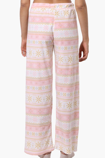 Canada Weather Gear Festive Pattern Wide Leg Pajama Pants - Blush - Womens Pajamas - Canada Weather Gear