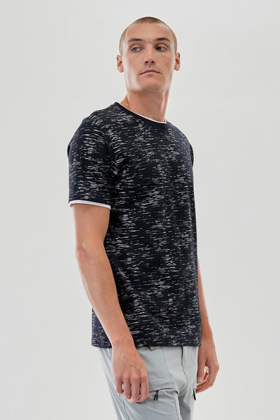 Canada Weather Gear Vintage Patterned Crewneck Tee - Navy - Mens Tees & Tank Tops - Canada Weather Gear