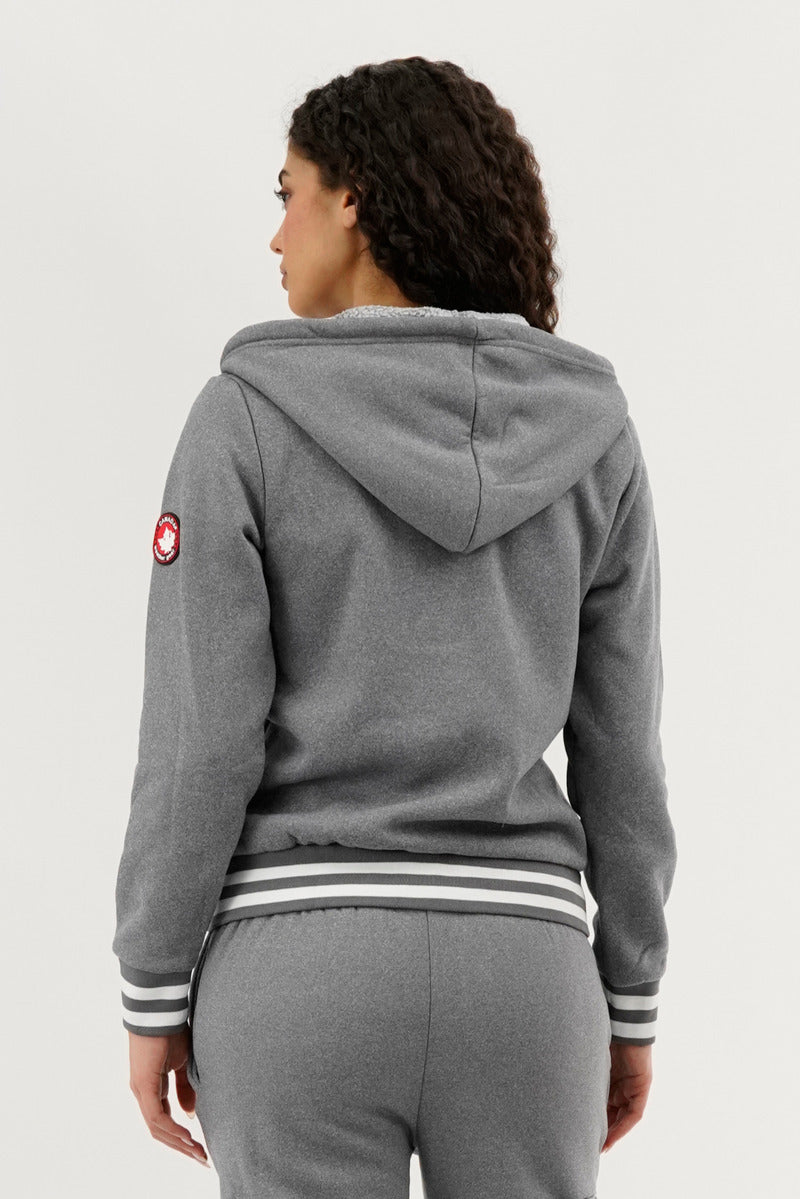 Canada Weather Gear Fleece Zip Up Hoodie - Grey - Womens Hoodies & Sweatshirts - Canada Weather Gear
