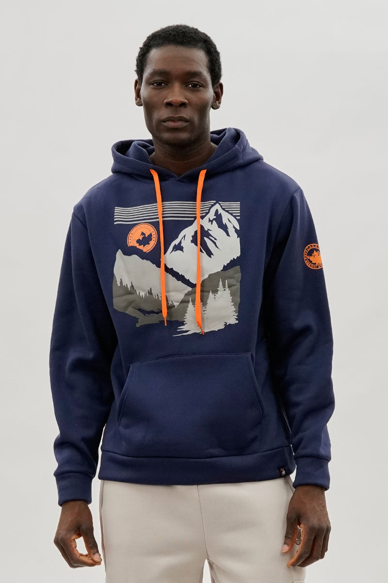 Canada Weather Gear Mountain Print Hoodie - Navy