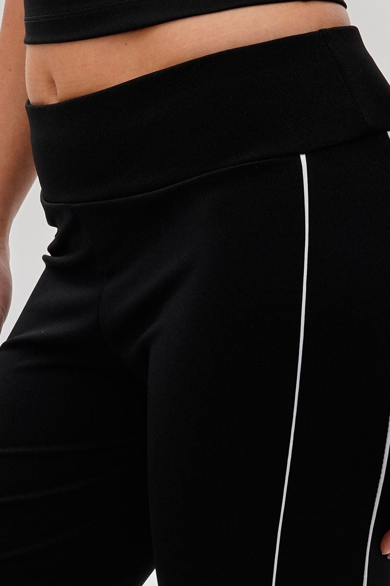 Super Triple Goose Side Piping Detail Active Pants - Black - Womens Pants - Canada Weather Gear