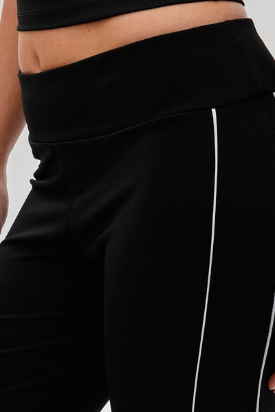 Super Triple Goose Side Piping Detail Active Pants - Black - Womens Pants - Canada Weather Gear