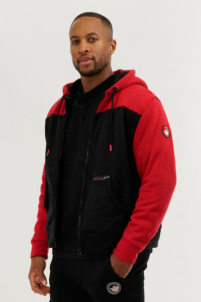 Canada Weather Gear Colour Block Sherpa Lined Lightweight Jacket - Red - Mens Lightweight Jackets - Canada Weather Gear