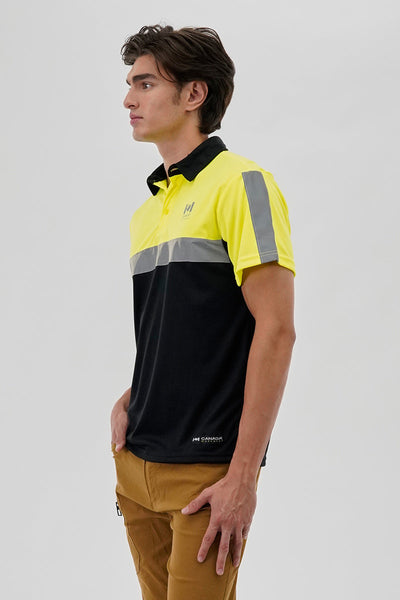 Canada Work Gear Hi-Vis Short Sleeve Polo Shirt - Yellow - Mens Polo Shirts - Canada Weather Gear