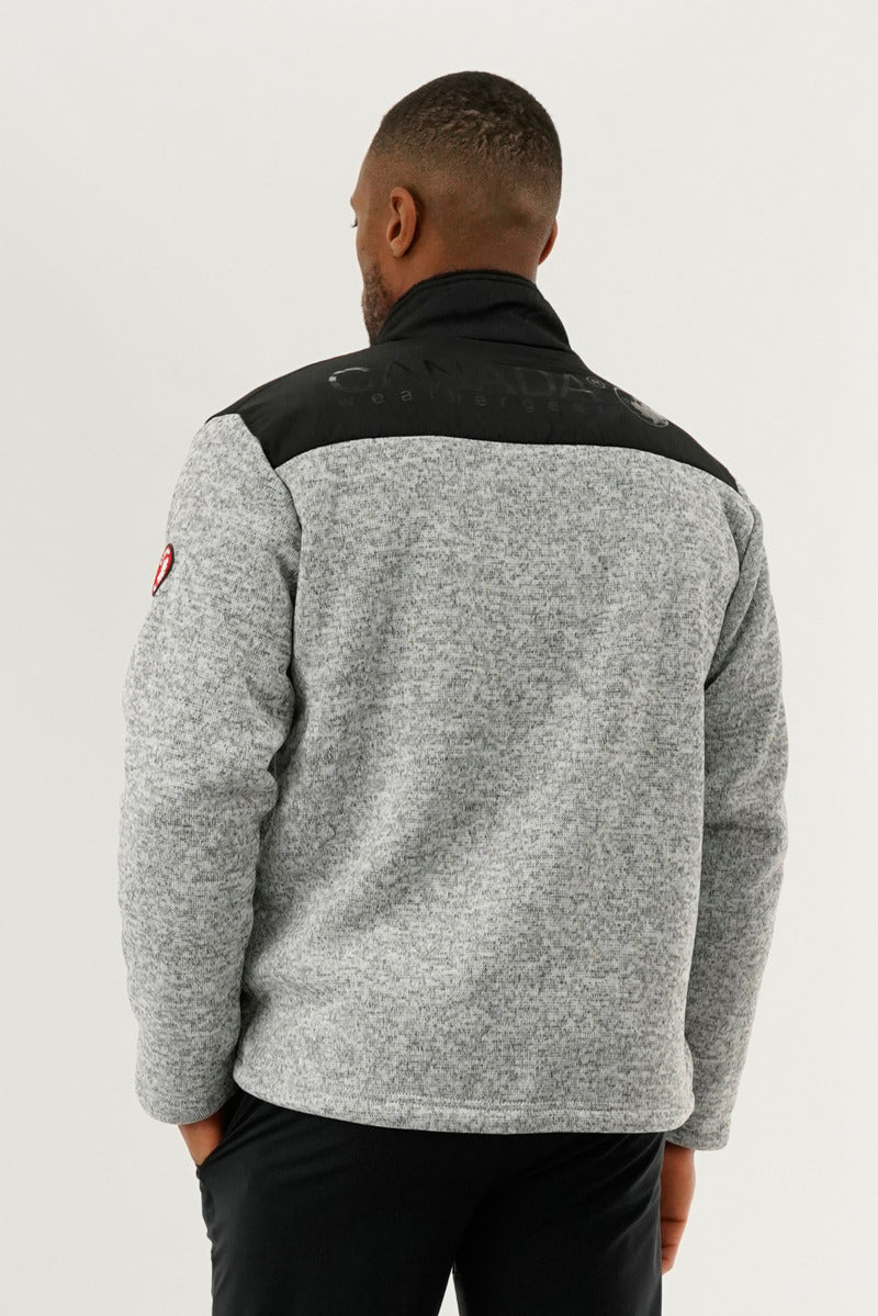 Canada Weather Gear Sherpa Lined Fleece Lightweight Jacket - Grey - Mens Lightweight Jackets - Canada Weather Gear